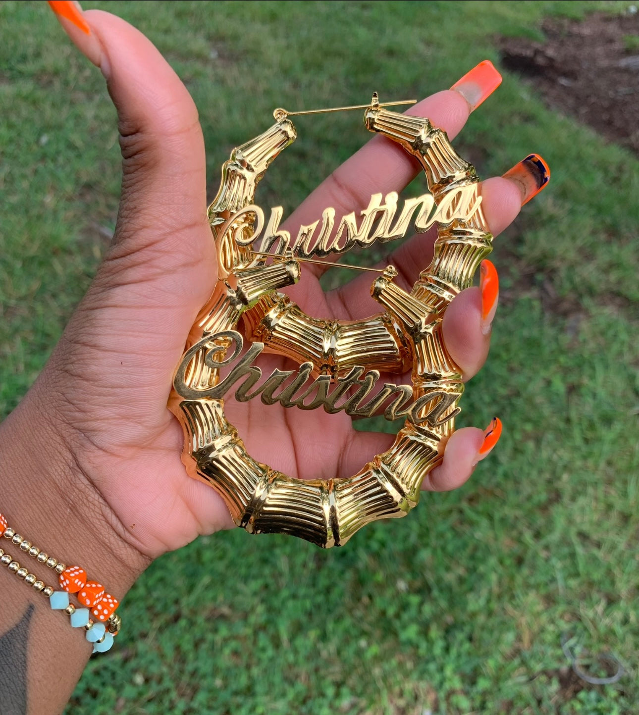 Nameplate Hoop Earrings